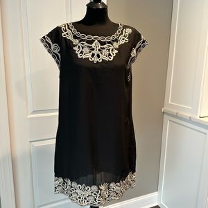 Black Embroidered Dress- Size Large